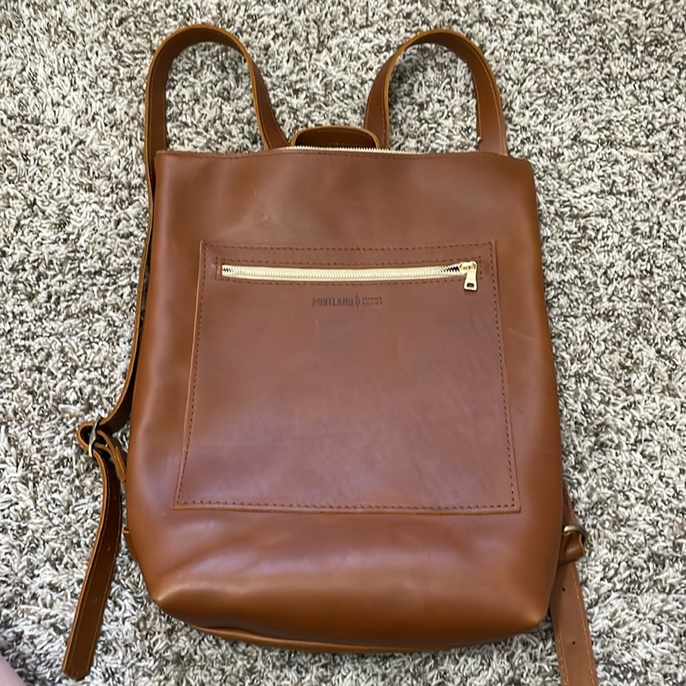 Portland Leather Laptop Backpack Purse